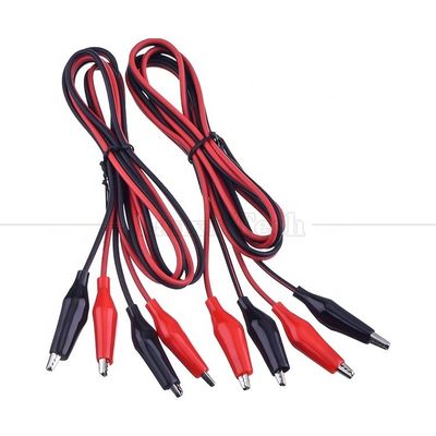 acheter 12v à double extrémité noir rouge conduit électrique de test Jumper fil d'alligator crocodile clips câble online manufacture