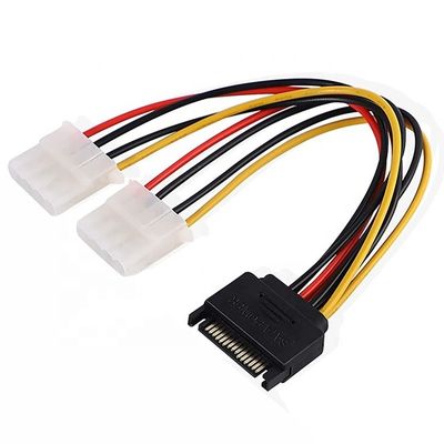 acheter Sata 15 broches mâle à double Molex 4 broches Lp4 IDE Femme Disque dur d'alimentation Y câble de conversion d'adaptateur pour HDD SSD online manufacture