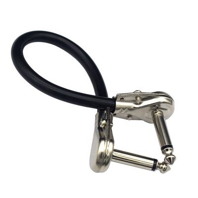 acheter 1/4 6,35 mm Argent Or Angle droit Mono TS Audio Jack Instrument Guitare câble de patch online manufacture