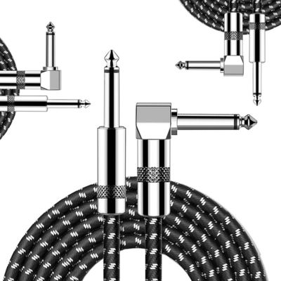 acheter OEM 1M 1/4 pouce 6,35 mm TS Instrument à angle droit Accessoires d'amplificateur de basse Pédale de guitare Jack Patch Cable online manufacture