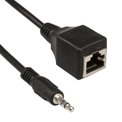 acheter 3.5mm Stereo Jack à RJ45 Socket féminin Cat5 Cat6 Ethernet Extender câble audio online manufacture