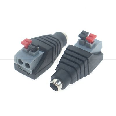acheter Bouton de pression sans soudure DC 5,5 * 2,1 mm mâle femelle Jack à 2p connecteur de câble pour caméra à bande LED online manufacture