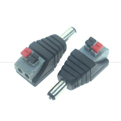 acheter 5V 12V bouton de pression sans soudure DC 5,5 * 2,1 mm mâle femelle Jack à 2p câbles câble connecteur pour caméra à bande LED online manufacture