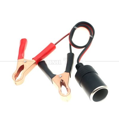 acheter 12V batterie clip d'alligator à la voiture allume-cigare femme prise adaptateur câble d'alimentation online manufacture