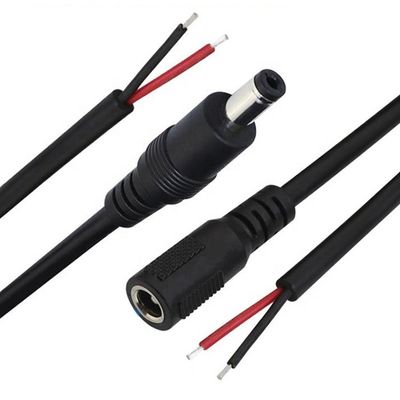 acheter Masculin Femme 5.5x2.1mm 5.5x2.5mm 3.5x1.35mm DC prise jack prise pour ouvrir les fils de la queue de poule nue Cable d'extrémité pour la caméra de sécurité CCTV LED online manufacture