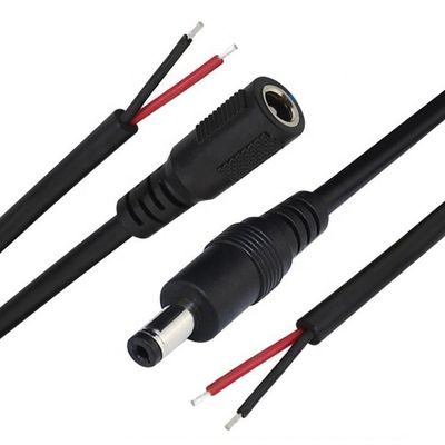 acheter 1M 2M 3M Jack de prise d'alimentation en courant continu 2.1x5.5mm Macho Femme Socket pour ouvrir Pigtail câble d'alimentation en courant continu online manufacture