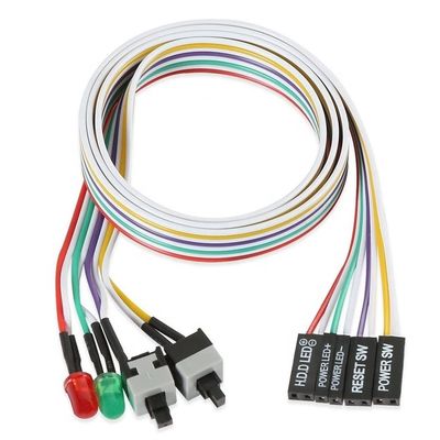 acheter PC Casse carte mère d'ordinateur HDD Réinitialiser ATX Éteindre le câble d'alimentation avec lumière LED online manufacture