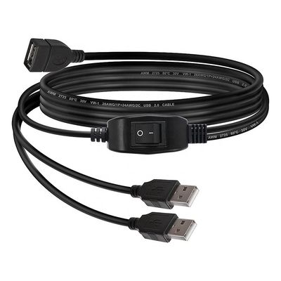 acheter 1 femme à 2 hommes USB Y Splitter Imprimante partageant le câble de commutateur pour l'imprimante Scanner haut-parleur Souris clavier online manufacture