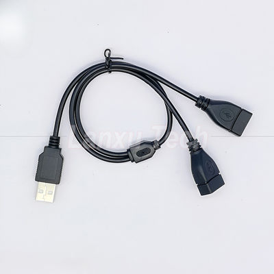 acheter USB 2.0 Un mâle à 2 USB double Jack Y Femme Splitter Hub Cable d'adaptateur d'extension de câble d'alimentation online manufacture