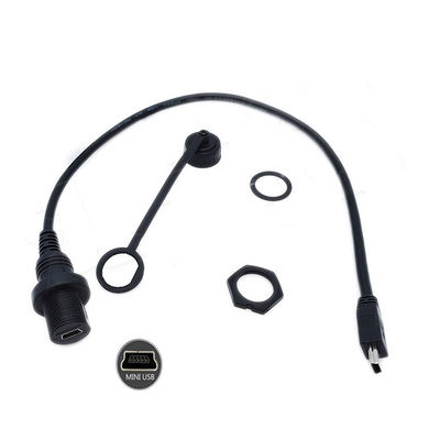 acheter Mini USB mâle à micro USB femelle câble d'extension imperméable à l'eau avec panneau de montage à vide pour voiture camion bateau ordinateur de moto online manufacture