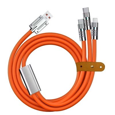acheter Chargement super rapide 120w 6A Silicone liquide 3 en 1 Multi connecteurs Micro type C câble de chargeur de données USB pour téléphone portable online manufacture