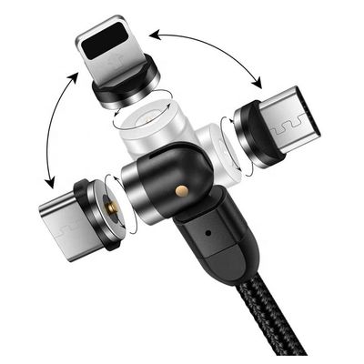 acheter Chargeur rapide accessoires de téléphone rotation de 540 degrés 3 en 1 Micro type C câble de charge de données USB magnétique online manufacture
