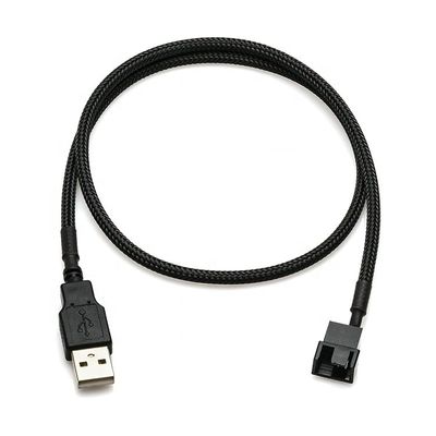 acheter USB tressé à 3 broches 4 broches Molex féminin PWM 5V adaptateur d'alimentation du ventilateur câble de connecteur pour refroidisseur d'ordinateur online manufacture