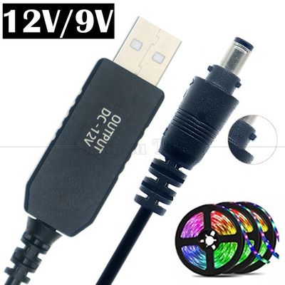 acheter USB de haute qualité de 5V à 12V sortie DC 5.5x2.1mm booster de connecteur de verrouillage configuré câble USB de puissance pour lampes à bande LED online manufacture