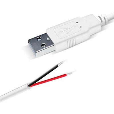 acheter Personnalisé 1m 2m 3m blanc USB un mâle à l'extrémité ouverte fil de fer en conserve câble d'extension online manufacture