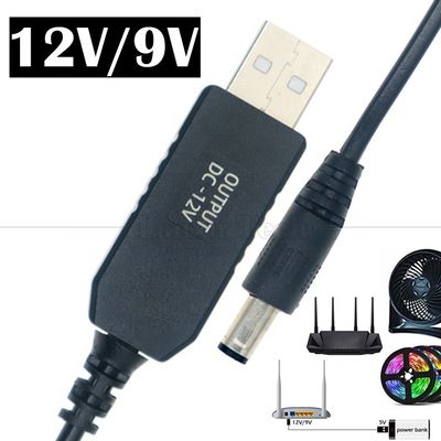 acheter Multi-fonction 5V USB à 12V 9V DC 5.5x2.1mm Boost Configurer le convertisseur de puissance câble USB pour lampe de haut-parleur Wifi routeur online manufacture