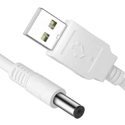 acheter Blanc 1M 5V USB 2.0 un mâle à la prise de courant continu 5.5X2.1mm câble de chargeur online manufacture