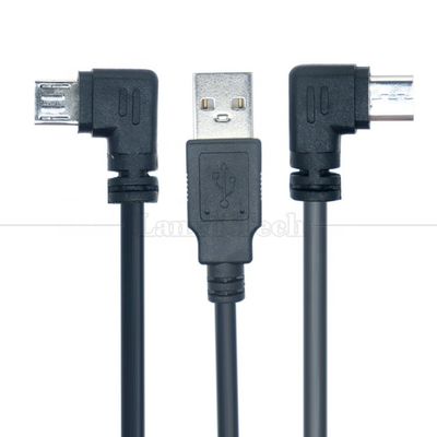 acheter 90 degrés angle droit Micro B mâle à USB type A mâle câble de chargeur de données d'extension pour tablette online manufacture
