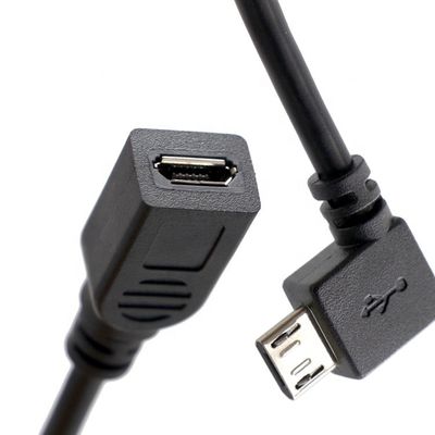 acheter 90 degrés gauche droite vers le haut vers le bas angle mâle à femelle Micro B câble d'extension USB 2.0 online manufacture