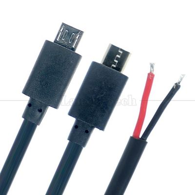 acheter Courant lourd de haute qualité 20AWG Pigtail End Power Charging Micro USB mâle fils nus câble pour tablette Raspberry Pi online manufacture