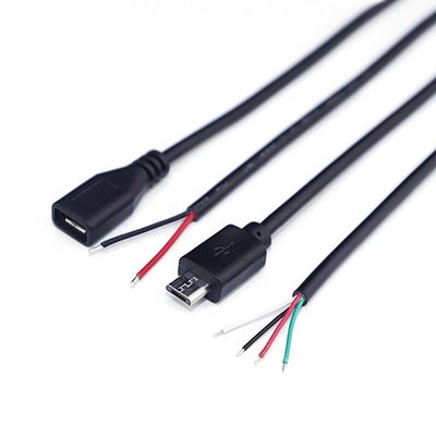 acheter Chargement de données OEM 2 4 cœurs Micro USB mâle femelle pour ouvrir des fils nus câble pigtail online manufacture