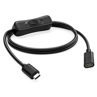 Homme à femme USB de type C à C Éteignez le câble d'extension de charge de données pour le téléphone à lampe à LED Raspberry Pi