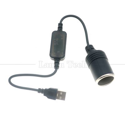 Mettre en place le chargeur USB A mâle 5V à 12V connexion de cigarette auto allume-cigare câble convertisseur femelle