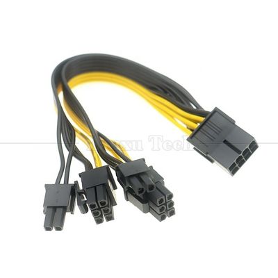 PCIe 8 broches mâle à double 8 broches femelle PCI Express graphiques carte vidéo GPU Splitter câble d'adaptateur d'alimentation