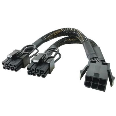 GPU 6 PIN Femme à double 8 PIN mâle 18AWG PCI Express carte mère alimentation adaptateur PCIe Riser 3.0 câble d'extension