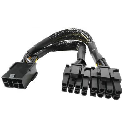 Manche tissée PCIe 8 broches Femme à double 8 broches Homme PCI Express Graphiques Carte vidéo GPU câble adaptateur d'alimentation