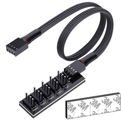 1 à 5 façons 4 broches Splitter PWM PC Fan Hub câble d'alimentation pour ATX boîtier d'ordinateur 4 broches et 3 broches ventilateurs de refroidissement