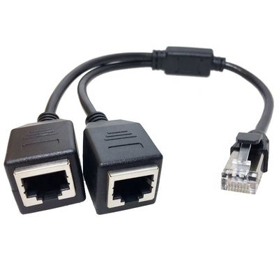 1 mode mâle à 2 modes femelles Port de prise RJ45 interface Cat5 Lan Réseau Ethernet Splitter Y câble d'adaptateur