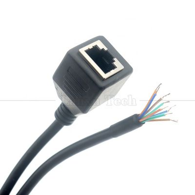 Femme RJ45 Jack Socket à ouvrir soudage en conserve 8 fils à l'extrémité nue Pigtail Ethernet réseau câble patch Lan