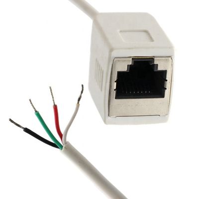 Personnalisation Blanc Femme RJ45 Socket à ouvrir Salure en conserve 4 fils Cable à queue de porc à bout nu