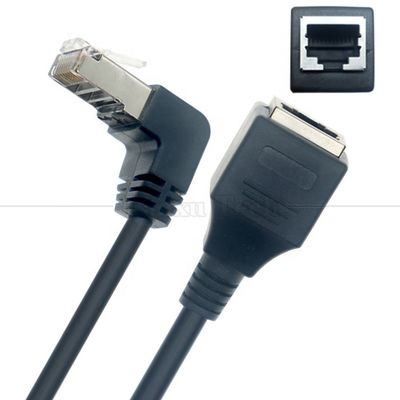 90 degrés d'angle RJ45 mâle à RJ45 femelle prise Cat5e Ethernet LAN câble