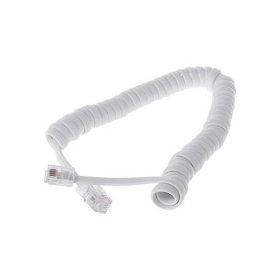 1m 2m 3m enroulé RJ9 4P4C RJ11 noir blanc spirale plat Cat3 câble téléphonique ADSL
