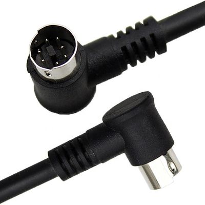 1M 2M 3M Shield 90 degrés angle droit S vidéo mâle à mâle 7 broches Mini Din câble d'extension