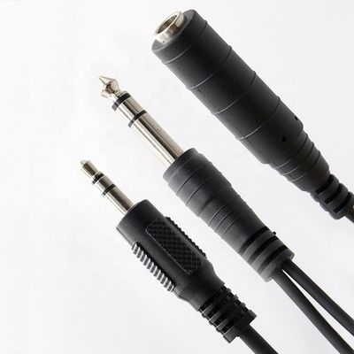 1M 2M 3M Y Splitter mâle à femelle 6,35 mm 3,5 mm TRS Microphone Jack stéréo câble audio