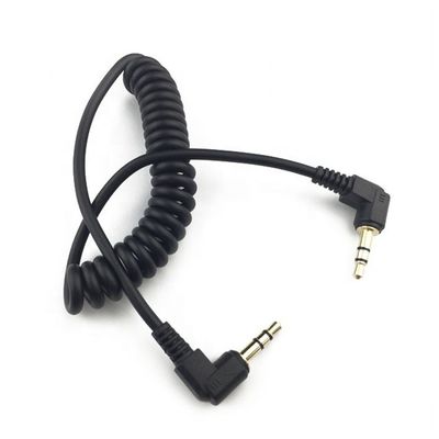 Enroulement de ressort mâle à mâle 90 degrés angle droit 3,5 mm Jack à 3,5 mm Jack câble audio stéréo TRS