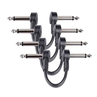 Coordonnées personnalisées courtes de 90 degrés Angle 1/4 pouce TS Jack Instrument électrique Guitar Patch Cable