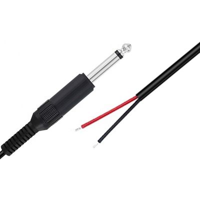 6.35mm 1/4 pouce TS 2 Ploes Jack Mono Male Audio Plug to Bare Wire Cable de fin ouverte pour le microphone