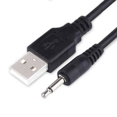 1M USB à 3,5mm 2 plateaux Aux Audio Jack Connecteur Cable de charge pour haut-parleur téléphone