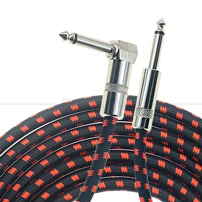 OEM 3ft 10ft 5m 1/4 6.35mm Mono TS Jack Plomb Tressé Accessoire d'instrument électrique Amplificateur d'effet de guitare