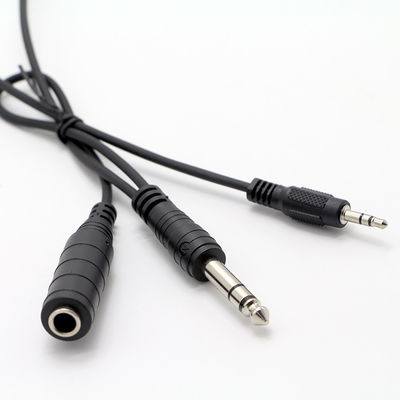 Y Splitter mâle à femelle 6,35 mm 3,5 mm TRS Microphone Jack stéréo câble audio