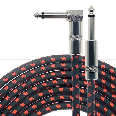 3ft 10ft 3m 5m 1/4 6.35mm Mono TS Jack à angle droit Instrument électrique accessoire Amplificateur d'effet Amplificateur Guitare câble de patch