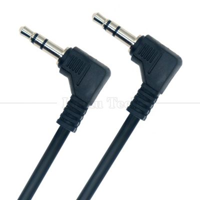90 degrés angle droit mâle à mâle 3 pôles TRS 3,5 mm câble d'extension audio jack