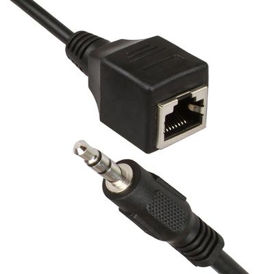 3.5mm Stereo Audio Jack à RJ45 Socket féminin Cat5 Cat6 Cat7 câble étendant Ethernet