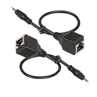 3.5mm Stereo Audio Jack à RJ45 câble d'extension Ethernet à prise féminine