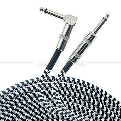 3M métal tressé à angle droit 6.35mm 1/4 TS Jack Audio Guitare électrique Instrument d'effet basse Amplificateur patch câble de plomb