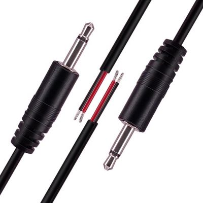 3.5mm 2 pôles TS audio mono jack mâle prise à fils nus câble de bout ouvert